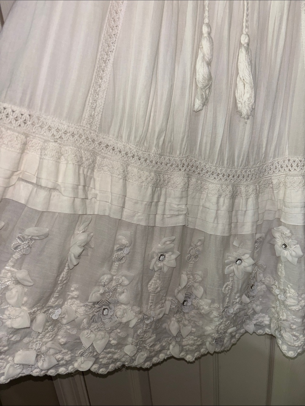 Vintage crochet and beaded Victorian, baby doll gown - Picture 3 of 7